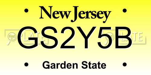 GS2Y5B New Jersey License Plate