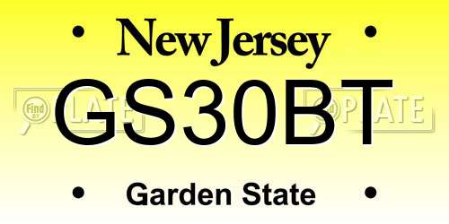 GS30BT New Jersey License Plate