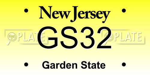 GS32 New Jersey License Plate