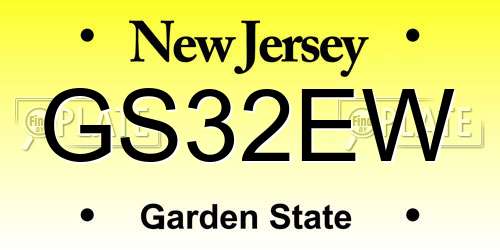 GS32EW New Jersey License Plate