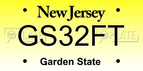 GS32FT New Jersey License Plate