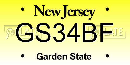 GS34BF New Jersey License Plate