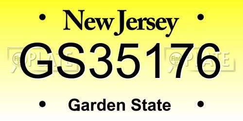GS35176 New Jersey License Plate