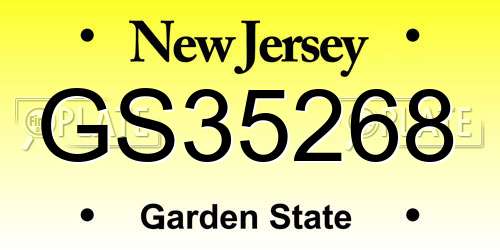 GS35268 New Jersey License Plate