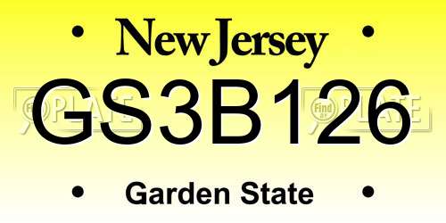 GS3B126 New Jersey License Plate
