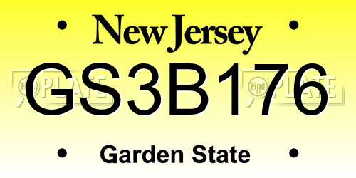 GS3B176 New Jersey License Plate