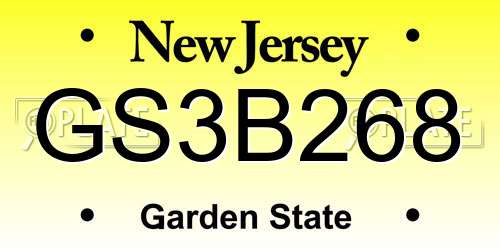 GS3B268 New Jersey License Plate