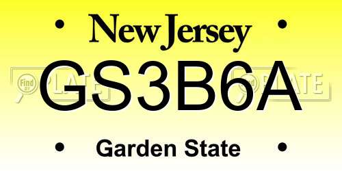GS3B6A New Jersey License Plate