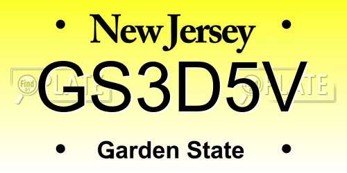 GS3D5V New Jersey License Plate