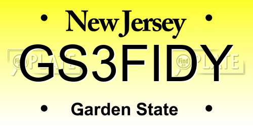 GS3FIDY New Jersey License Plate