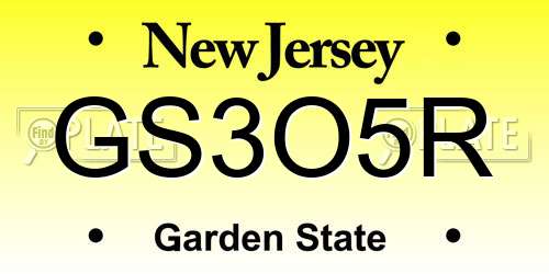 GS3O5R New Jersey License Plate
