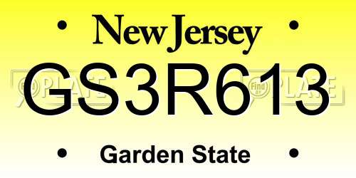 GS3R613 New Jersey License Plate