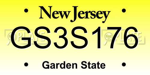 GS3S176 New Jersey License Plate