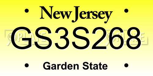 GS3S268 New Jersey License Plate