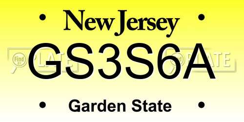 GS3S6A New Jersey License Plate