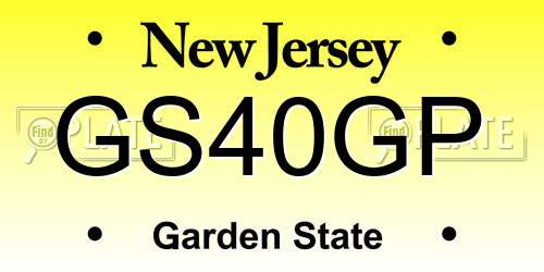 GS40GP New Jersey License Plate