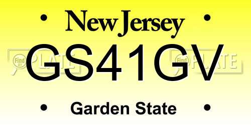 GS41GV New Jersey License Plate