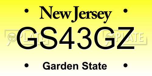GS43GZ New Jersey License Plate