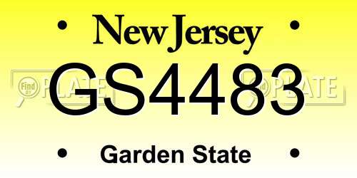 GS4483 New Jersey License Plate