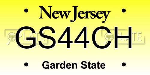 GS44CH New Jersey License Plate