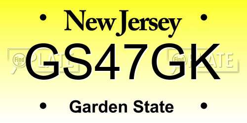GS47GK New Jersey License Plate