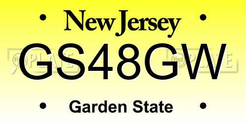 GS48GW New Jersey License Plate