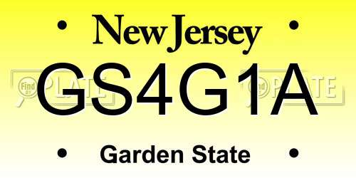 GS4G1A New Jersey License Plate