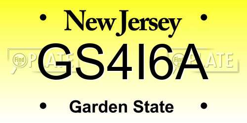 GS4I6A New Jersey License Plate