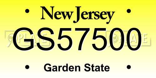 GS57500 New Jersey License Plate