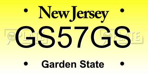 GS57GS New Jersey License Plate