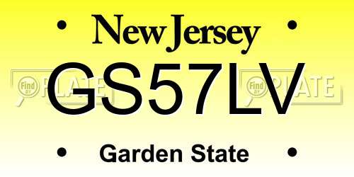 GS57LV New Jersey License Plate