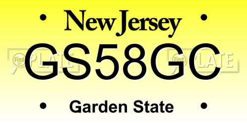 GS58GC New Jersey License Plate