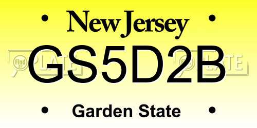 GS5D2B New Jersey License Plate