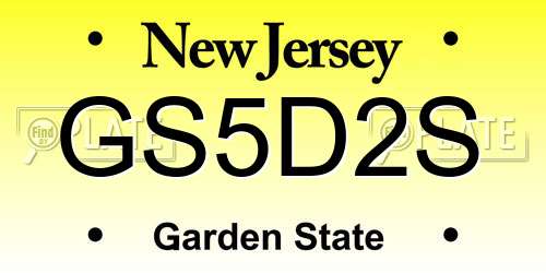 GS5D2S New Jersey License Plate