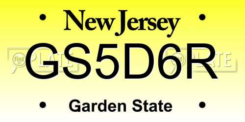 GS5D6R New Jersey License Plate