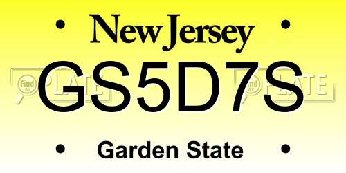 GS5D7S New Jersey License Plate
