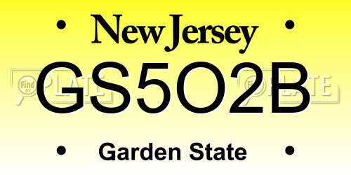 GS5O2B New Jersey License Plate
