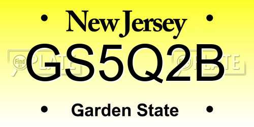 GS5Q2B New Jersey License Plate