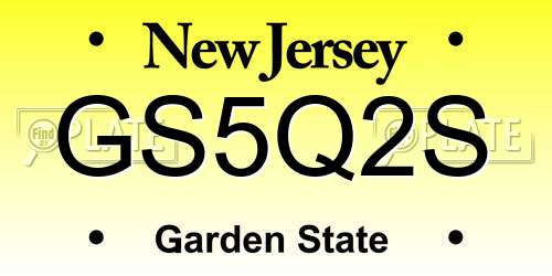 GS5Q2S New Jersey License Plate