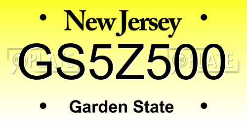 GS5Z500 New Jersey License Plate