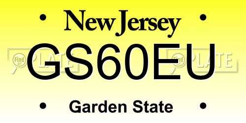 GS60EU New Jersey License Plate