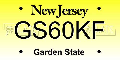 GS60KF New Jersey License Plate