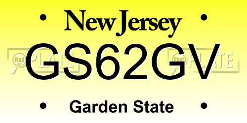 GS62GV New Jersey License Plate