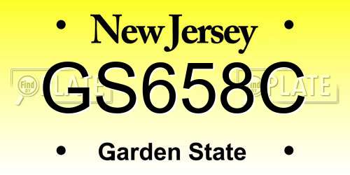 GS658C New Jersey License Plate