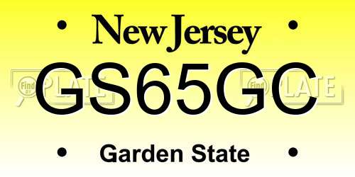 GS65GC New Jersey License Plate