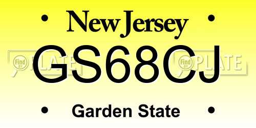 GS68CJ New Jersey License Plate