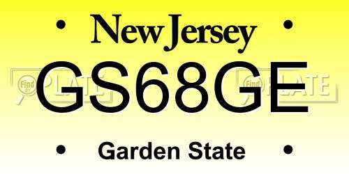 GS68GE New Jersey License Plate