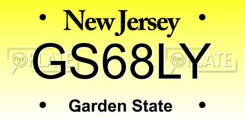 GS68LY New Jersey License Plate