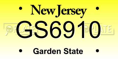 GS6910 New Jersey License Plate