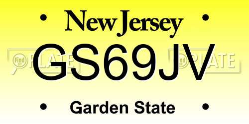 GS69JV New Jersey License Plate